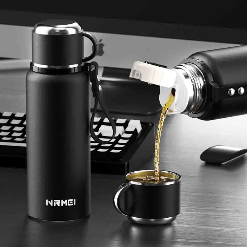 Smart Stainless Steel Thermos Bottle – Tea Filter, Temp Display & Bounce Lid (500ml)